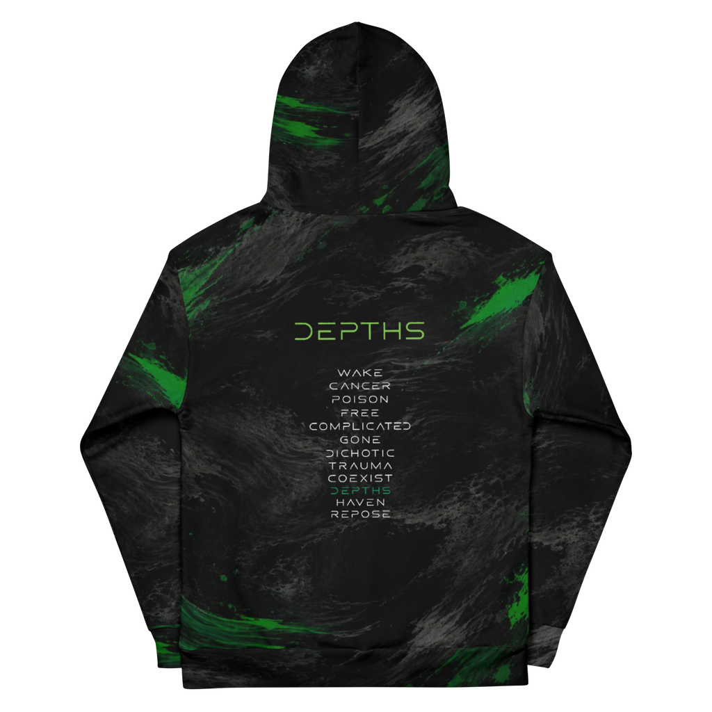 Fading Emerald Depths Tracklist All-Over Print Hoodie