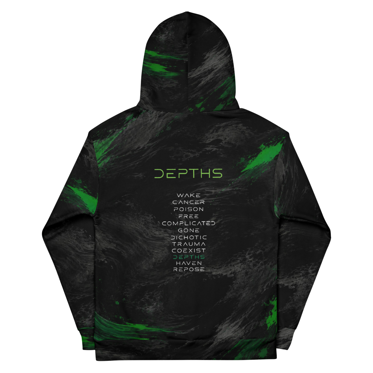 Fading Emerald Depths Tracklist All-Over Print Hoodie