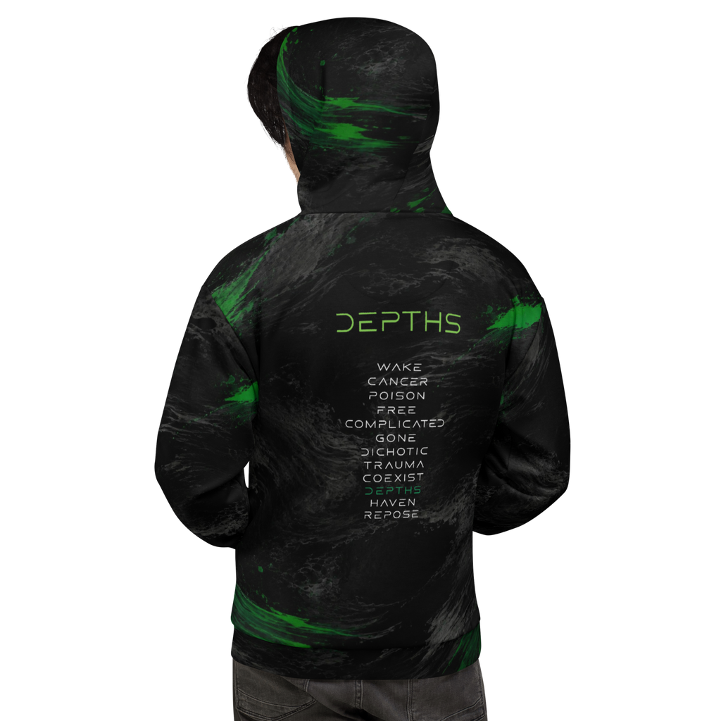 Fading Emerald Depths Tracklist All-Over Print Hoodie