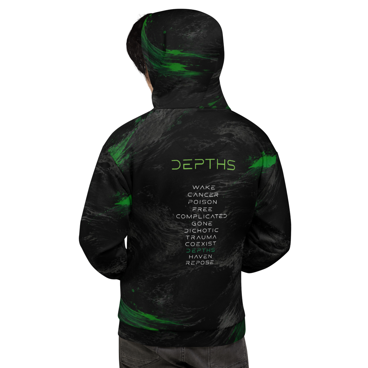 Fading Emerald Depths Tracklist All-Over Print Hoodie